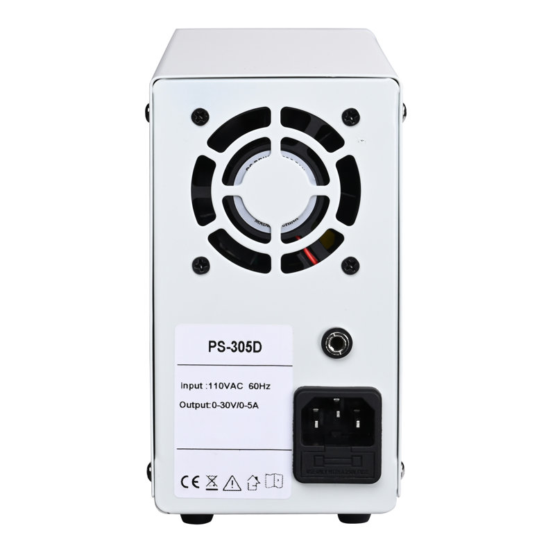 WFX Utility ™ 110V Entrée 30V 5A Sortie Alimentation numérique à courant continu de précision avec ensemble de fils de test d'alligator