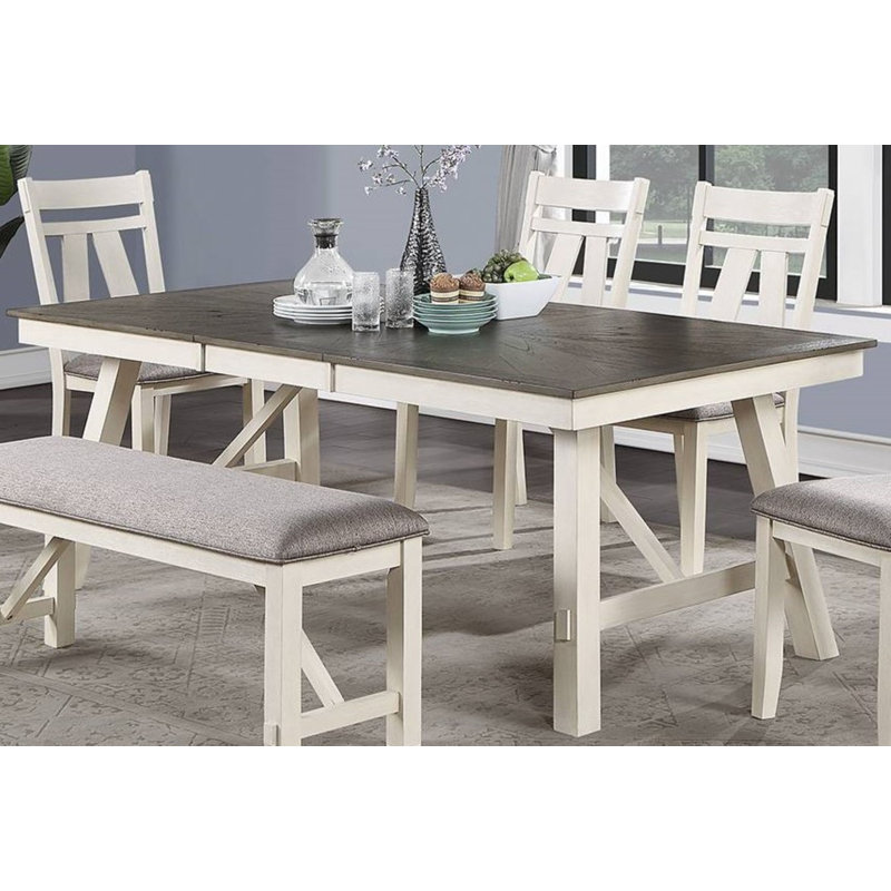 Table de salle à manger extensible Ericyyi, Blanc