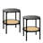 Round End Table Side Table with 2-Tier Storage Shelves(Set of 2)
