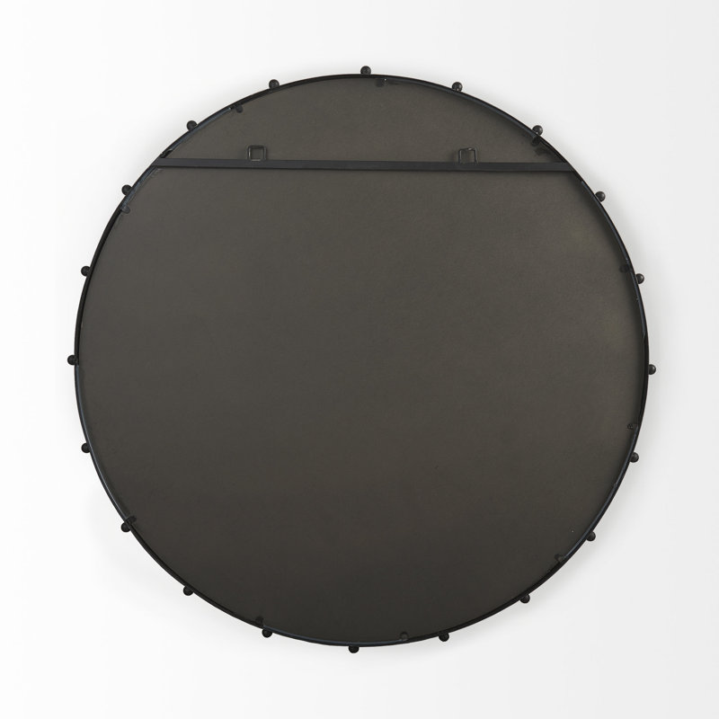 Weston Metal Round Mirror, Black, 43.7" x 43.7"