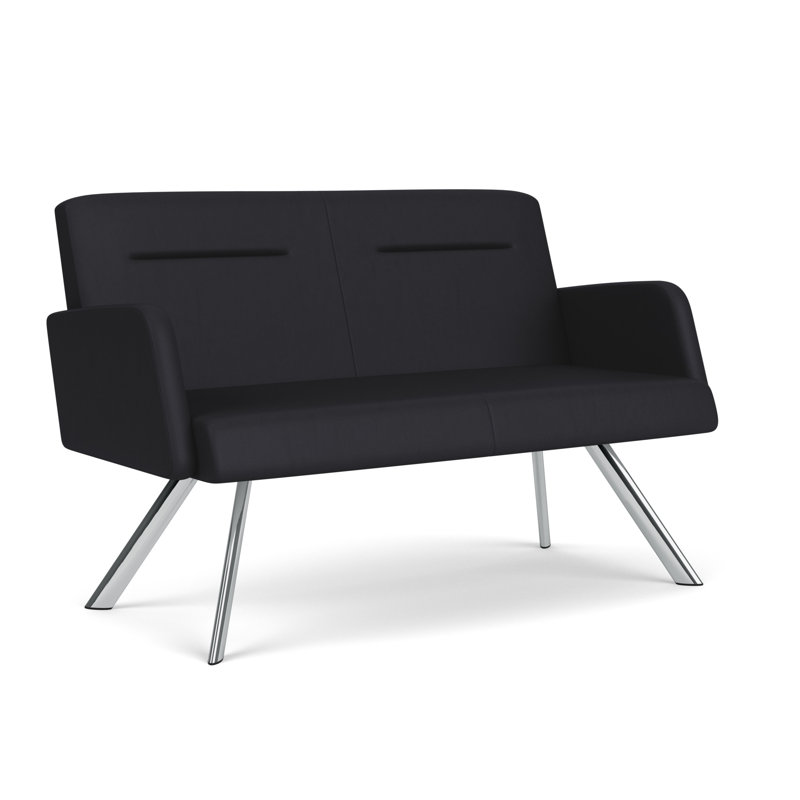 Causeuse Willow, Chrome, Noir Patriot Plus - nettoyez le vinyle avec un lin