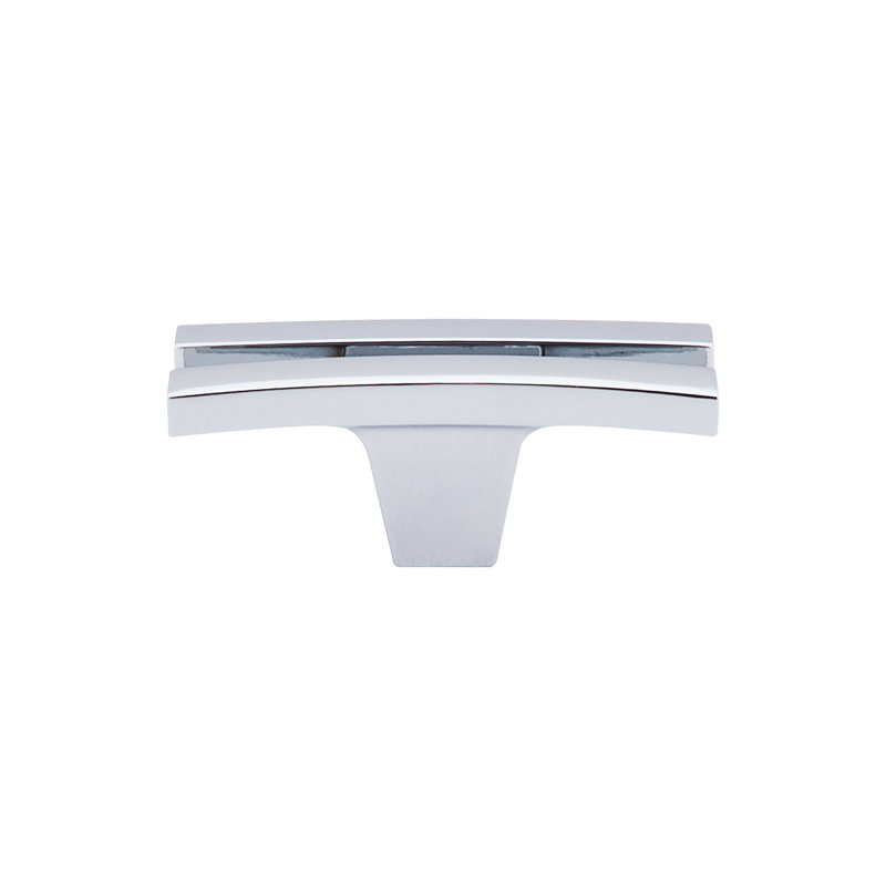 Flared 2 5/8" Length Geometric Knob, Polished Chrome
