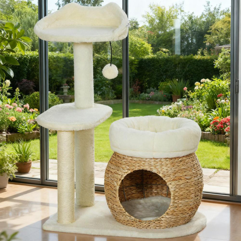 31" Cat Tree Tower With Scratching Posts