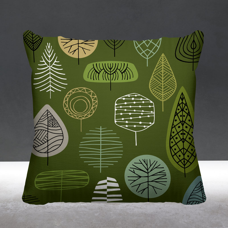 Felicity Outdoor Reversible Throw Pillow, 17W" x 17H", Green