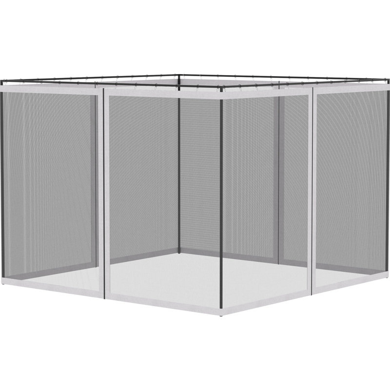 White Mesh Sidewall Netting Replacement For 10' X 13' Patio Gazebos And Canopies. Keeps Away Winged Interlopers Debris. Hassle- Installation. Suited Most 10'x13' Gazebo Styles. Materialized Canopy