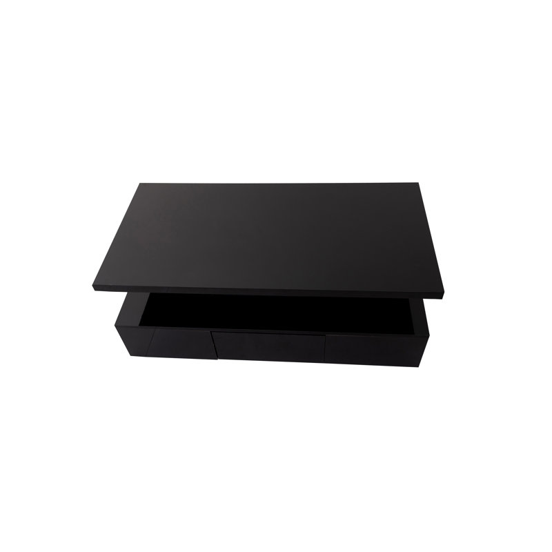 Campbelle Block Coffee Table with Storage, Black