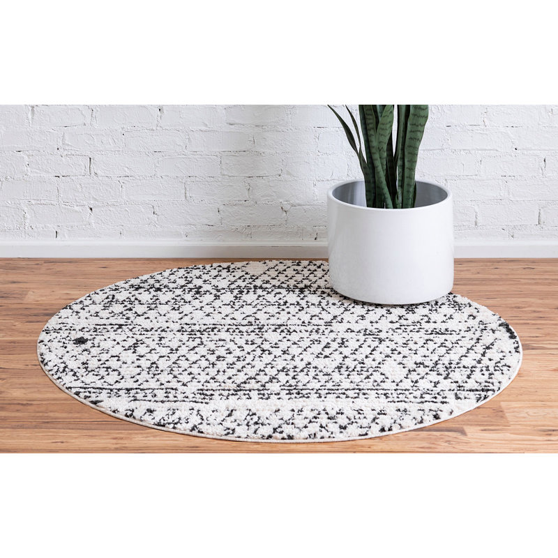 Victorville Abstract Indoor Rug, Round 7'