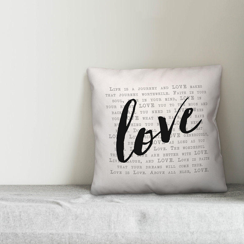 Love Saying Throw Pillow, Polyester/Polyfill, 16" x 16"