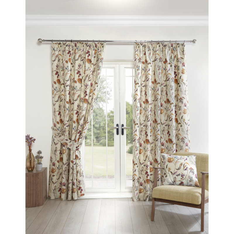 Adelheide Semi Sheer Curtain Pair, Multicolor, 117 x 137cm