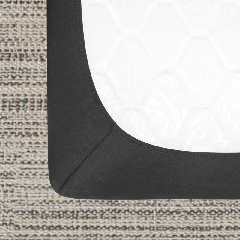 Housse de sommier en tricot Jersey StretchWrap, Très grand lit, Gris foncé