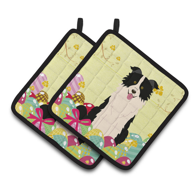 Cuisinier poignée collie de pâques les oeufs de pâques caroline, Noir