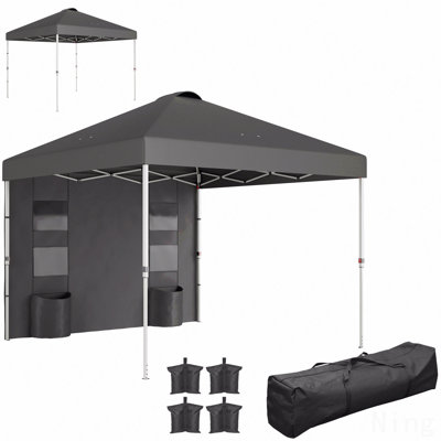 10X10FT Gazebo, Sidewall For Party Use With Storage Pockets