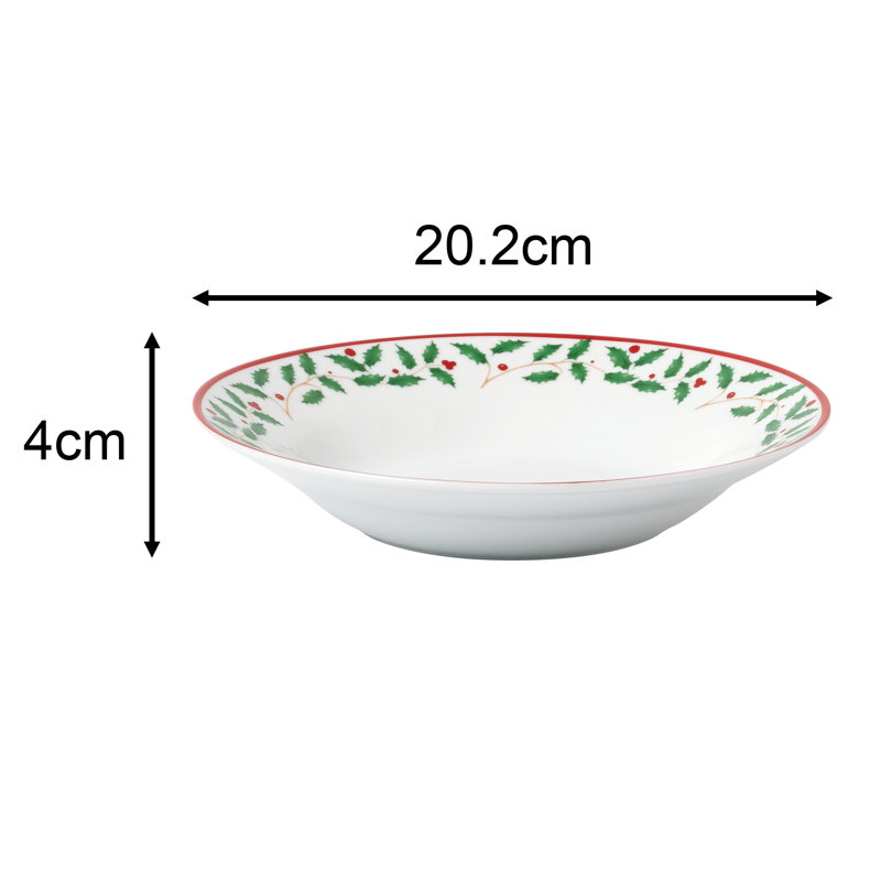 Waterside 20pc Christmas Holly Porcelain Dinner Set