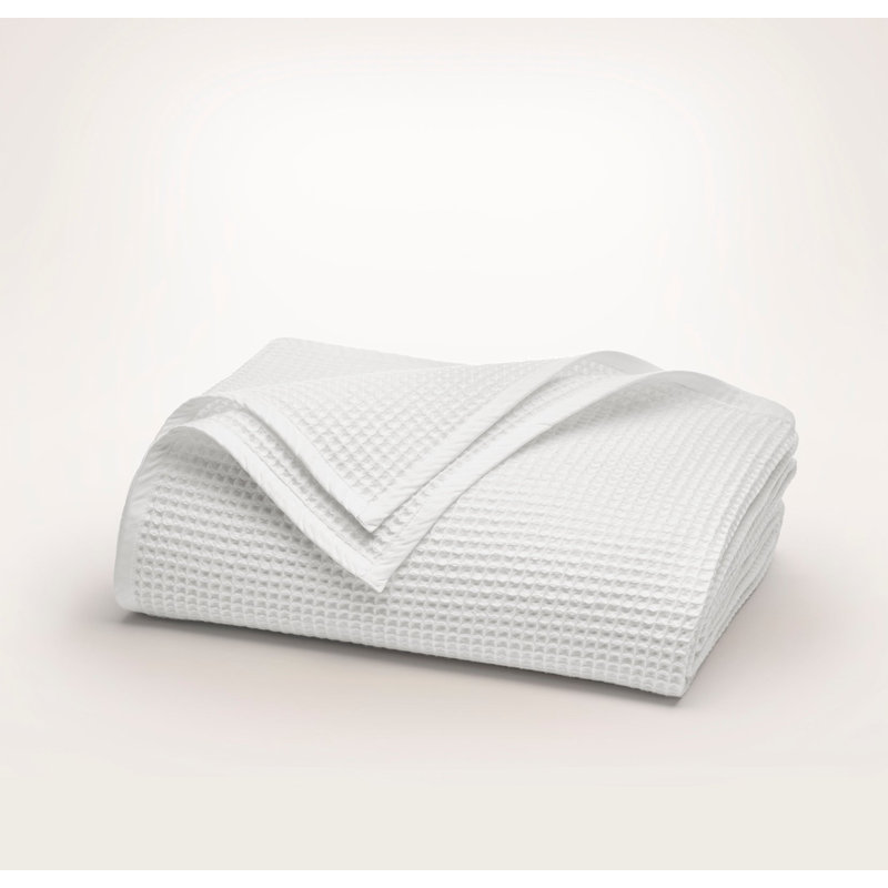 Waffle Bed Blanket, White, King