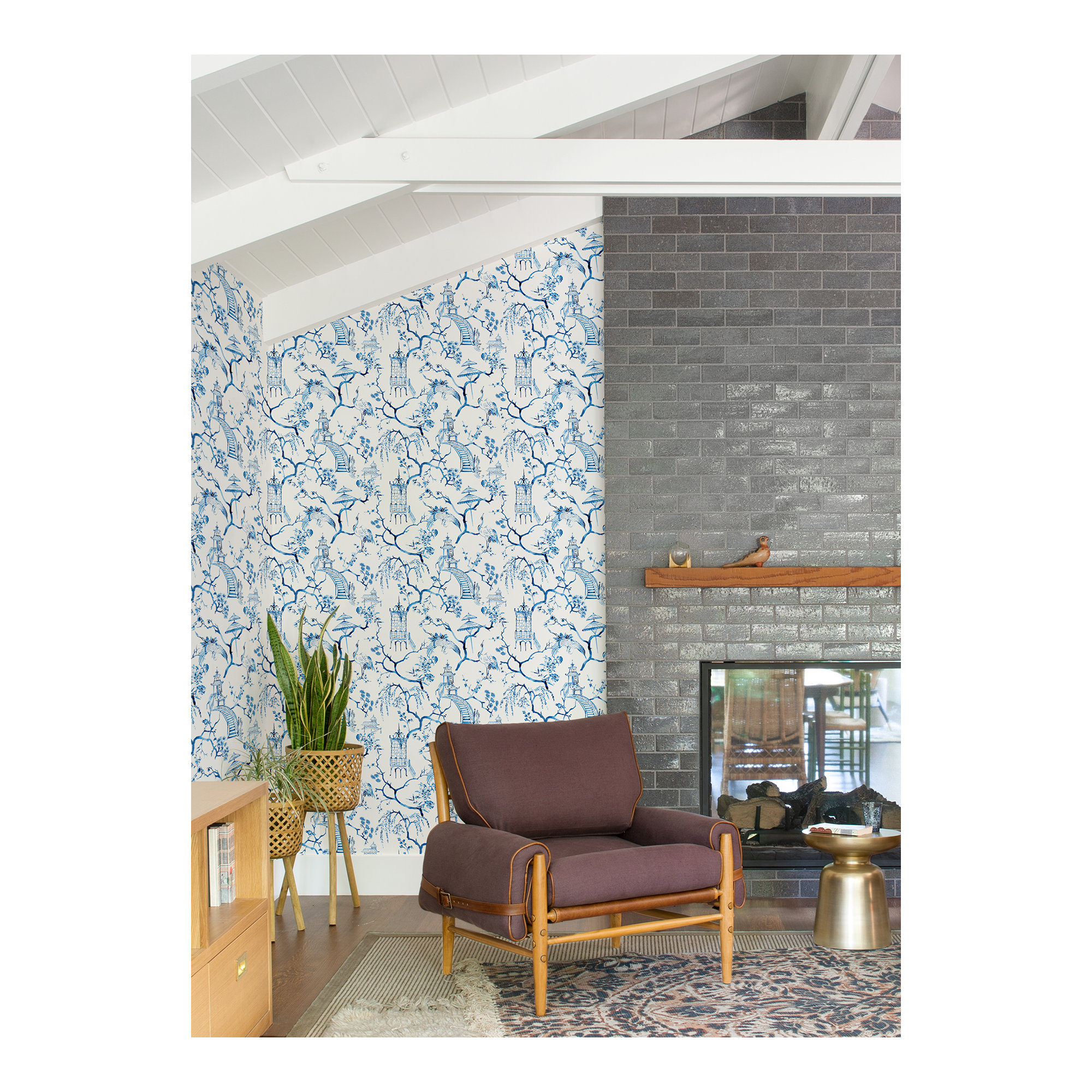 Breene NON-PASTED,UNPASTED Floral Wallpaper, Blue