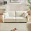Canapé modulaire de 88 pouces pour salon modulaire en chenille douce avec 2 coussins | Chenille | Accoudoirs ronds | Dossier rembourré