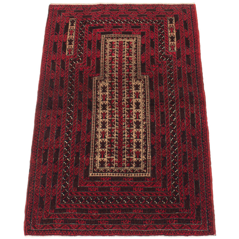 Tapis rouge foncé Dequita 3 pi 0 po x 4 pi 11 po