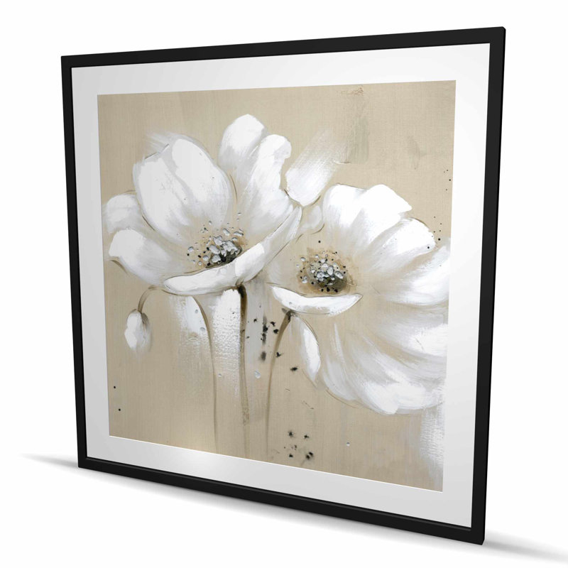 Fleurs sauvages blanches abstraites - imprimé botanique contemporain