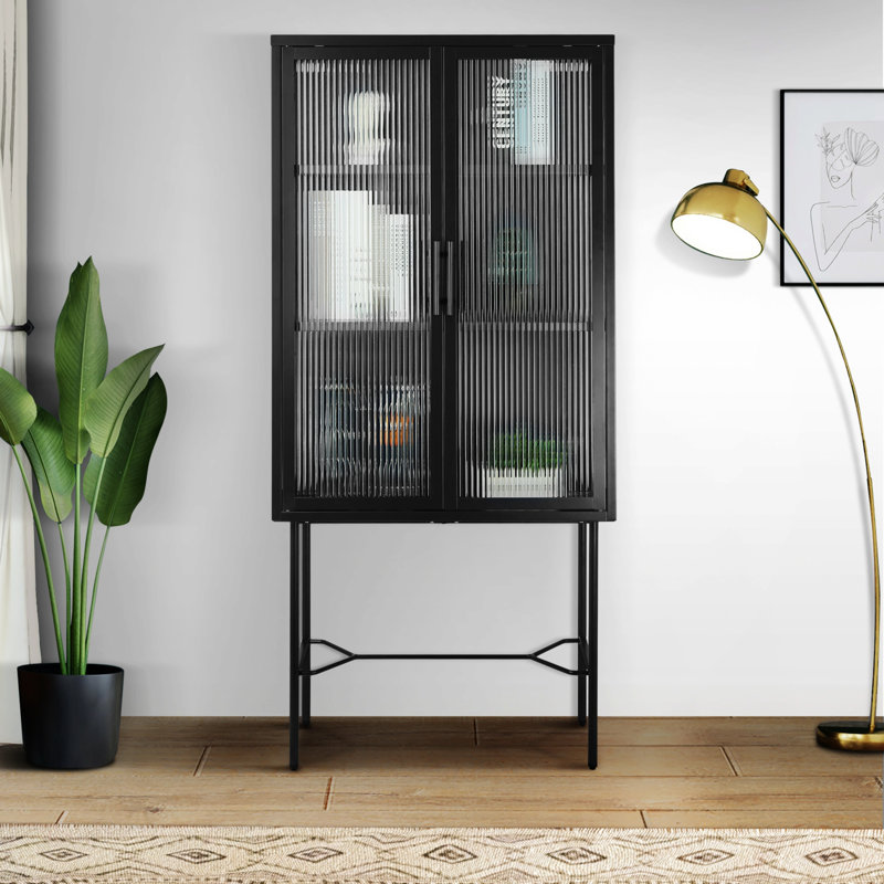Caresha Metal Accent Cabinet, Black