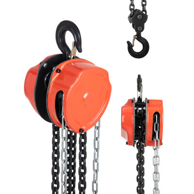 Palan à chaîne à main de 2 tonnes - capacité de 4 400 lb, hauteur de levage de 8 pi, chaîne G80, crochets pivotants à 360 °, frein de sécurité pour la construction d'un entrepôt de garage