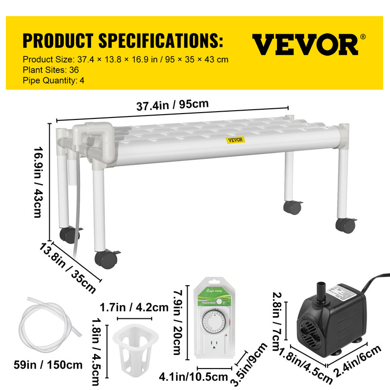 VEVOR 10 Hydroponic Unit Fruits / Vegetables