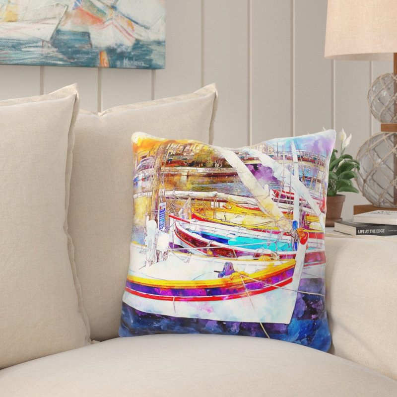 Coussin décoratif bateau Perrotta, Microsuède, Intérieur