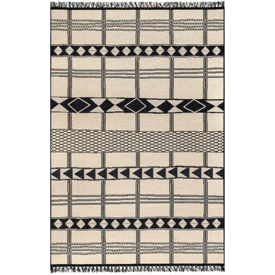 Tapis géométrique beige intérieur / extérieur