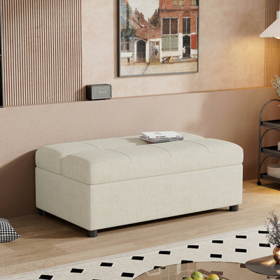 Lit simple escamotable avec repose-pieds et matelas, lit d'invité convertible, blanc