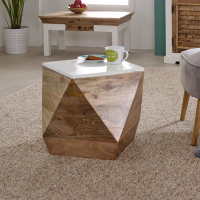 Laronda Solid Wood Drum End Table