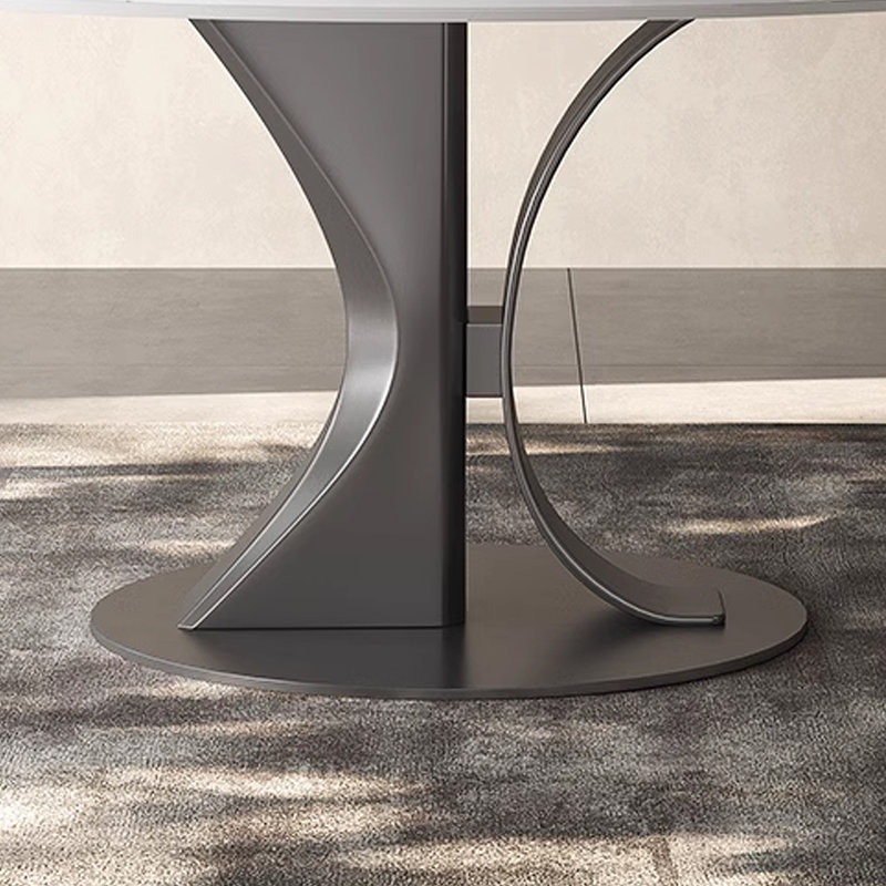 Table ronde ronde de style minimaliste avec lumière