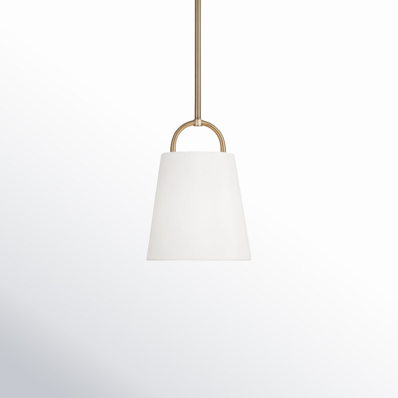 1 - Light Single Pendant, Brass, 13.75" H x 10" W x 10" D