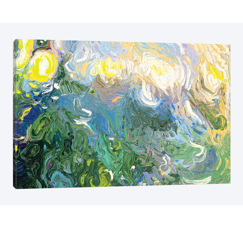 « gm 067 » par iris scott abstracts, impression sur toile, H 18 po x l 26 po x P 1,5 po, Toile avec cadre noir, Pas de tapis