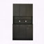 Armoire de cuisine 70,87 "de haut avec 6 portes, 1 tablette ouverte et 1 tiroir - noir-1820552697