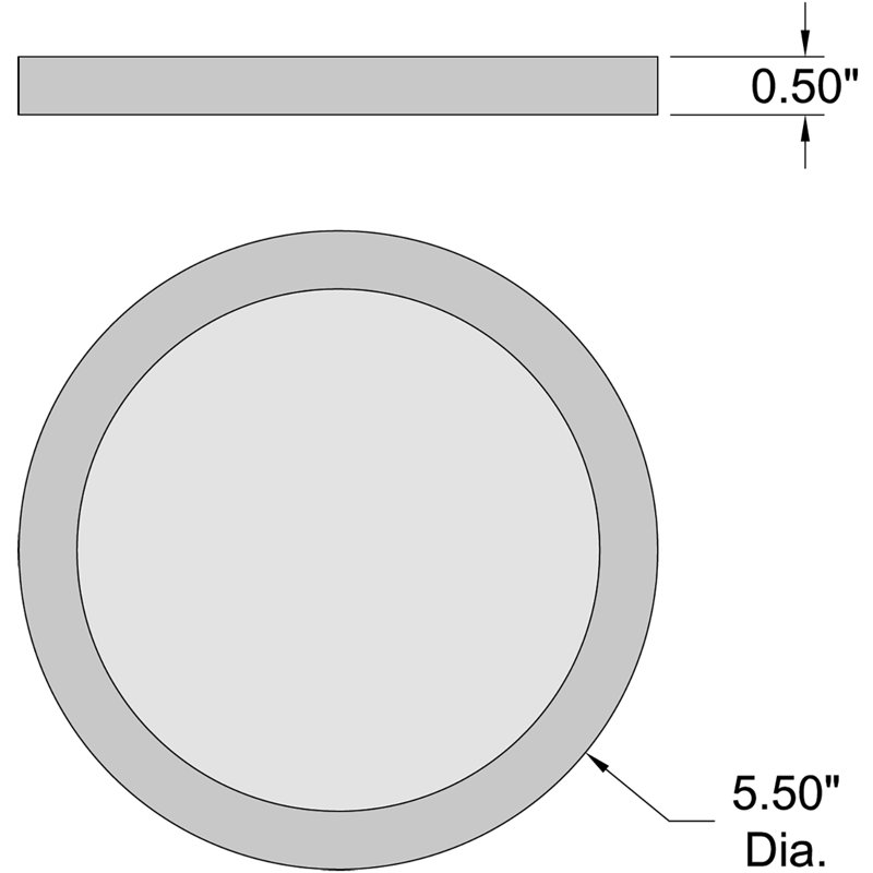Weehawken Acrylic Flush Mount, 0.5" H x 5.5" W x 5.5" D, Brushed Steel