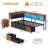 Upholstered Convertible Daybed Twin with Storage Pull-out Cabinet Bookcase & L-Shaped Headboard Under-Bed Drawers Metal Platform Bed-1681738982-1681847554