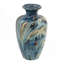 Vase décoratif bleu et brun D8.7X15.5 "