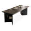 Bureau rectangulaire en bois massif noir-785306373