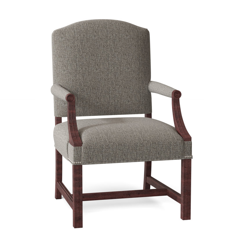 Fauteuil de 24,5 po de large Phillips, Nickel noir, Espresso, 9508 polypropylène / oléfine fumée