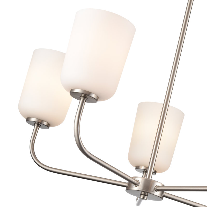 Lustre de 27 po de largeur Laphia, 5, Nickel brossé