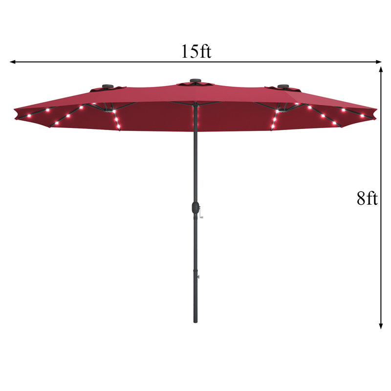 Parasol de marché à DEL 15 pi Arlmont & Co., Bourgogne