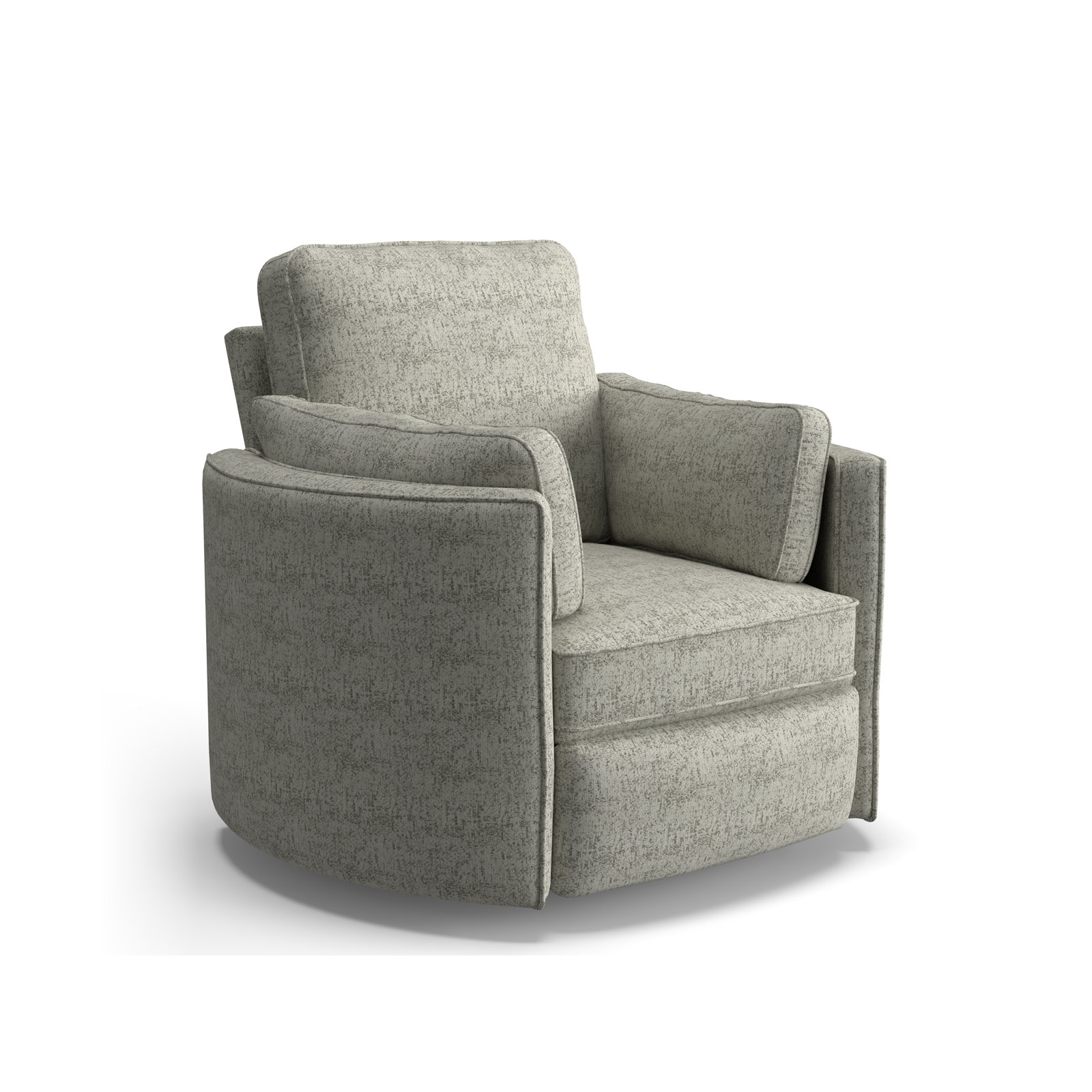Swivel Barrel Recliner, Malibu White Pepper Performance Chenille, Manual