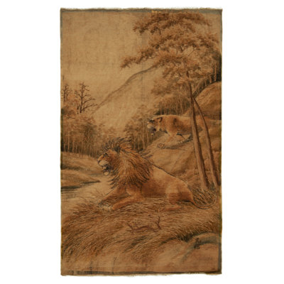 Silk Animal Print Area Rug in Brown