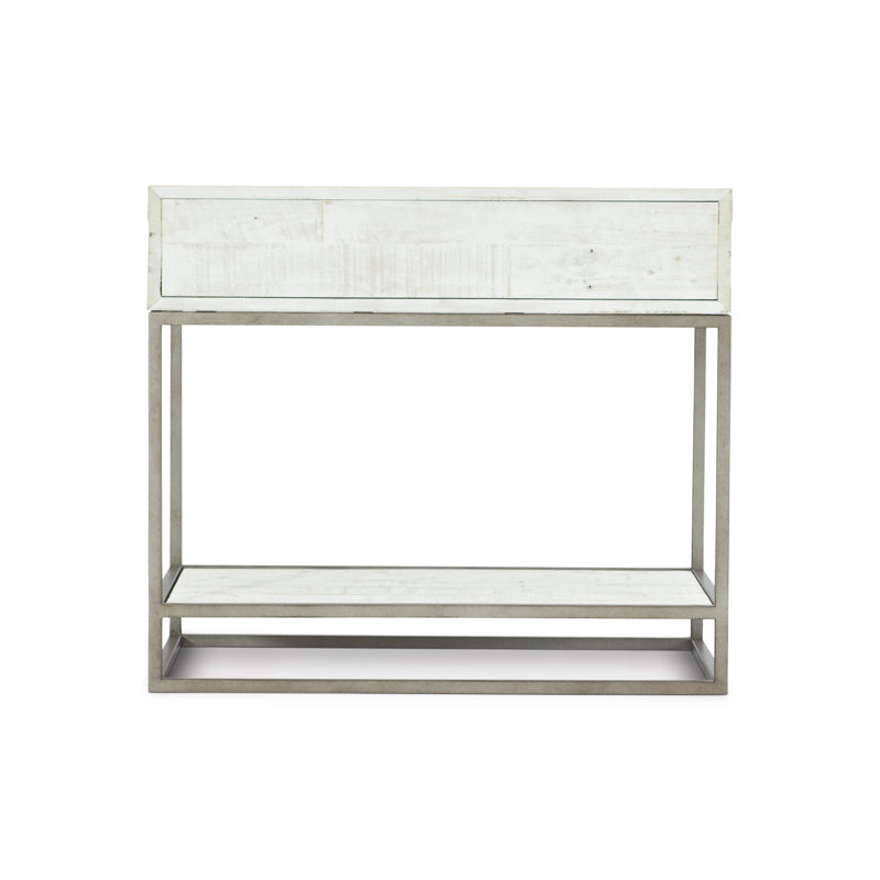 Alvar - Drawer Steel Nightstand, Highland Park - Brushed White Finish