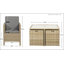 WENTWORTH 8 Seater Cube Set (1 x 125cm x 125cm Square Table with Parasol Hole, 4 x Chairs with Folding Backrest & 4 x Integral Stools inc Cushions)-36808974