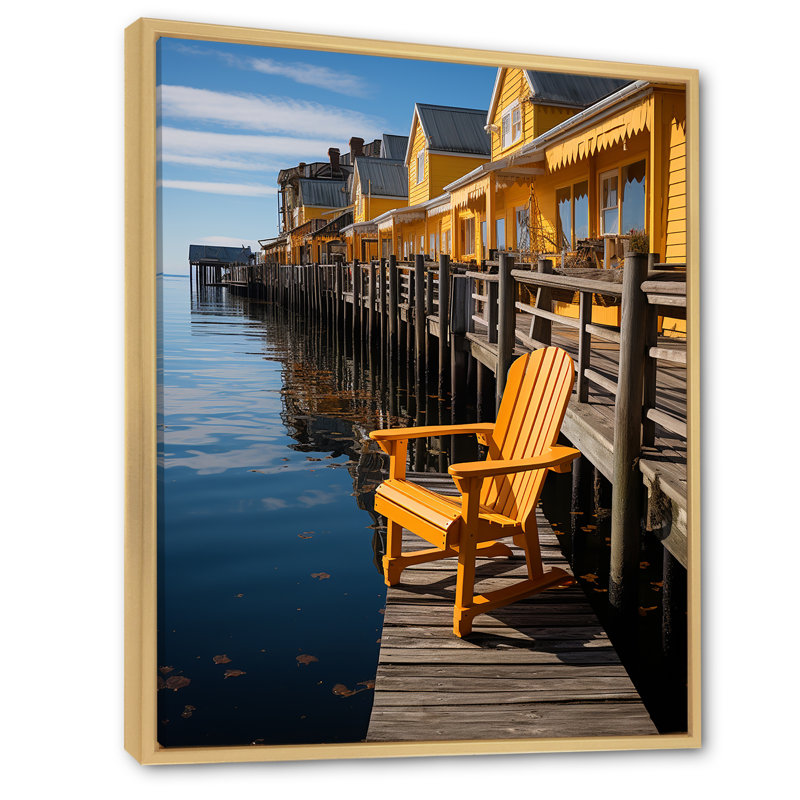 Pier Pier Reflections I " Pier Pier Reflections I ", 32" H x 24" W x 1" D, Natural Floater Framed