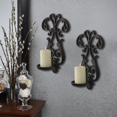 2 Piece Metal Wall Bath Sconce Set
