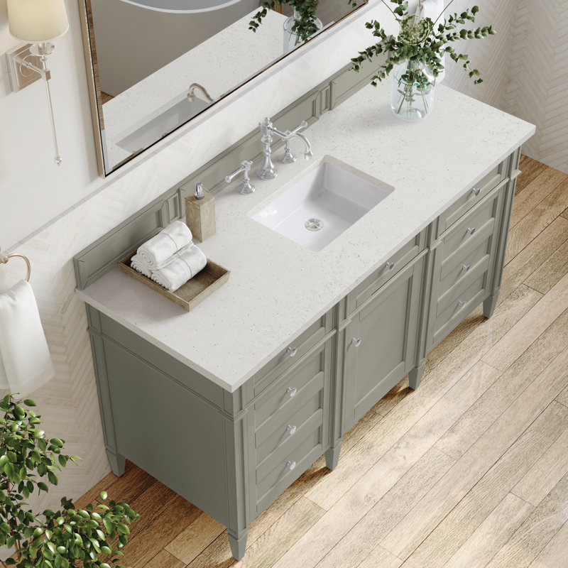 Brittany 60'' W Single Vanity, Burnished Mahogany, Lime Delight, 8" Widespread