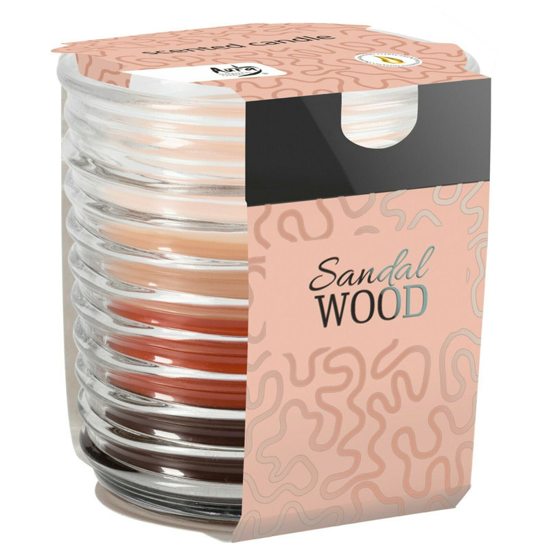 Sandalwood Scented Jar Candle with Glass Holder