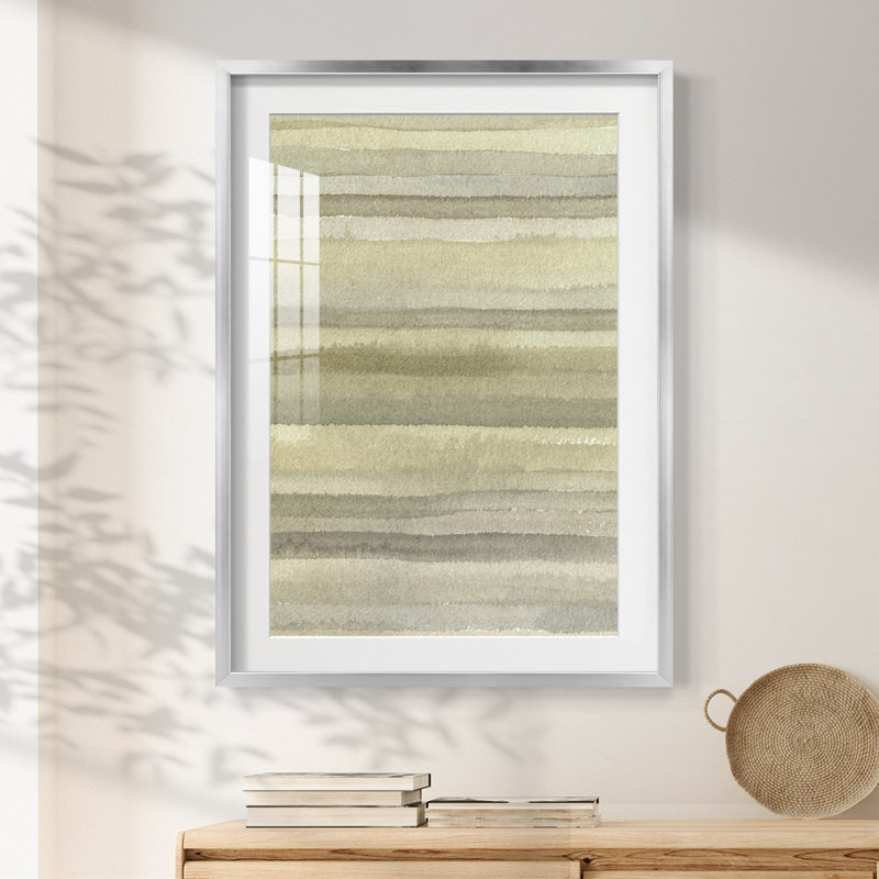 Lignes neutres I - impression encadrée, 25.5" H x 17.5" W, Silver