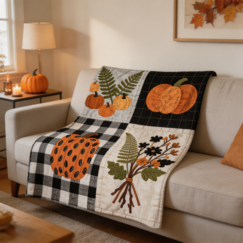 Couverture mignonne sur le thème de l'automne pour l'Action de grâce, couverture pour la sieste